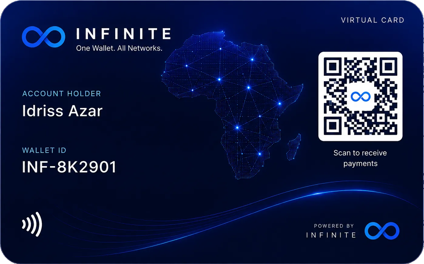Carte virtuelle INFINITE, recto